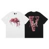 Camiseta deportiva informal de manga corta con estampado en V grande de VLONE, marca de moda transfronteriza europea y americana de 2024, para hombres y mujeres.