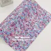 Paquete de Materiales para Lazos de Accesorios para el Cabello DIY 20x22CM Lentejuelas Grandes Pequeñas de Alto Brillo Patrón de Escamas de Pez Patrón de Ondas de Agua Tela de Cuero diy