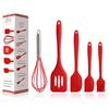 Espátula de silicona para hornear de 5 piezas, raspador, cepillo de aceite, batidor de huevos, utensilios de cocina, 5 piezas, juego de herramientas para hornear