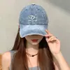Gorra de Béisbol Lavada con Bordado de Letras Tie-Dye Estilo Retro Americano para Mujer, Gorra de Pico Desgastada Estilo Coreano Sombrero de Sol para Hombre