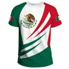 Comércio Exterior Transfronteiriço Mais Vendido Camisa do México Estampa Digital 3D Malha Respirável Camiseta Masculina de Manga Curta Atacado do Fabricante