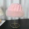 Sombrero de pescador de rayas verticales, sombrero grueso de piel sintética, sombrero de pescador cálido y a prueba de frío para la nieve, sombrero de felpa esponjoso estilo coreano con protección para los oídos