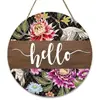 Saúde Placa de Porta Flor Pintura Decorativa Vintage Pintura em Madeira Decoração de Parede Placa Suspensa Porta Interna e Externa Transfronteiriça