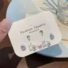 Pendientes de la serie Fresh Blue Ocean para mujer, con aguja de plata, conchas sencillas, estrellas de mar y vacaciones