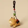 Pingente Chaveiro de Vaca de Madeira Feito à Mão, Decoração Fofa para Mochila, Ornamento Criativo, Presente de Aniversário