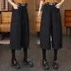 Pantalones de pierna ancha de lana gruesa, forrados de polar y a la moda para mujer, nuevo estilo de invierno, de cintura alta, adelgazantes, de longitud corta, corte bootcut y diseño de pierna curva.