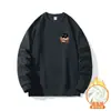Nova coleção outono e inverno: moletom masculino com forro de fleece, peso pesado, versátil, adequado para uso externo e casual, gola redonda, estilo pullover, blusa masculina
