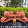Grande Escultura em Madeira Buda Maitreya Barriga Grande Madeira Maciça Ornamentos para Sala de Estar Esculpido Guan Gong Guanyin Estátua Vermelha para Desktop