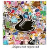 100 pegatinas originales de animales de dibujos animados de figuras de palo, lindas y pintadas a mano para cruzar fronteras, decorativas para tazas de agua, teléfonos móviles, computadoras