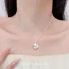 Collar Colgante con Dobladillo de Falda de Plata Estilo Ins Coreano Moda de Lujo Ligero Francés Temperamento Suave Cadena Clavicular Versátil de Gama Alta