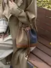 2026 Nova Moda Bolsa de Mão Color-Blocking Bolsa Saco Retrô Popular Nicho Cordão Bolsa para o Dia a Dia Estilo Coreano Transversal Pequena