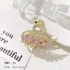 Pinza de Garra Pequeña para Cabello Estilo Coreano Cisne de Cristal Pinza para Flequillo Pinza Superior con Pedrería Accesorio para el Cabello Adorno para el Cabello Pasador para Mujeres
