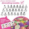 Juego de 54 piezas para decorar los lados del pastel, plato giratorio para pastel, juego de herramientas, juego de boquillas para decorar DIY, herramienta para crema de repostería, fondant