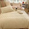 Conjunto de Quatro Peças de Veludo Leite Cashmere Espessado Quente Costurado Estilo Mesmo da Xiaohongshu Conjunto de Três Peças de Veludo Coral Espessado