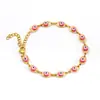 Pulsera Europea y Americana Transfronteriza Ojo del Diablo Turco Acero Inoxidable para Mujer Acero Titanio Electrochapado Oro de 18K Pulsera de Ojo Ovalado