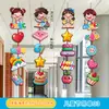 Decoraciones de Pared de Fondo para Tienda Escolar de Jardín de Infancia del Día del Niño Tiras Colgantes del 1 de Junio Pequeños Adornos Colgantes Banderines de Hilo Decoraciones del 1 de Junio