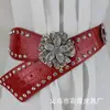 Elegante moda europeia e americana Joker strass incrustação decoração senhoras cintura selo flor liga fivela ponto atacado 044