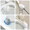 Escova de Vaso Sanitário para Uso Doméstico, Sem Cantos Mortos, Montada na Parede, Sem Necessidade de Furar, Conjunto Dois em Um de Chão, Escova de Vaso Sanitário de Cerdas Macias para Vaso Sanitário Accovacciato com Cabeças Intercambiáveis