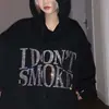 Sudadera con Logo de Pedrería Personalizado, Transferencia de Calor, Cristal, Perla, Diamante, Sin Cordón, Sudadera Pullover