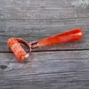 Rodillo Masajeador Facial de Cristal Rosa, Bola Rodante de Resina No de Jade, Palo de Masaje para Lifting y Firmeza de Ojos y Rostro
