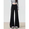 Jeans Negros Antiadherentes Pierna Microcampana Mujer Primavera/Otoño 2026 Nuevos Sueltos Adelgazantes Versátiles de Longitud Completa