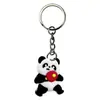 Fornecimento Direto da Fábrica Acessórios Chaveiro Panda Atleta Material de Borracha Macia Espessada Pingente de Chaveiro Plano 2D para Mochila