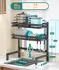 Estante de Almacenamiento para Cocina, Estante para Tazones, Escurridor para Tazones y Palillos, Escurridor de Platos, Caja de Almacenamiento con Escurridor para Tazones, Sobre el Fregadero
