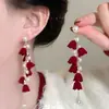 Pendientes de Terciopelo Negro con Lazo para Otoño e Invierno con Diseño Único, Nuevos Pendientes de Alta Gama Estilo Francés de Moda 2025