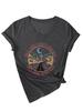 Verano Ebay Estación Independiente Moda Casual en un Desierto Oscuro Camiseta de Manga Corta con Cuello en V para Mujer Exportación