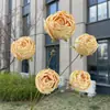 5 Cabezas de Rosas Románticas con Bordes Tostados, Flores Artificiales, Flores Falsas para Boda y Decoración del Hogar, Venta al por Mayor