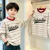 Camiseta base de rayas para niño, de algodón puro, manga larga, estilo nuevo para primavera y otoño