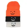 Nuevo Gorro de Punto Bordado de Calabaza Sonriente de Halloween Europeo y Americano para Hombres y Mujeres, Gorro de Lana de Estudiante para Otoño e Invierno