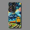 Aplicable para funda de teléfono Samsung s26ultra pintura al óleo tren s25/24plus verano s23 silicona cobertura total s22 set