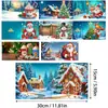 Tarjetas de Felicitación Navideñas Populares Transfronterizas Multiserie Hechas a Mano con Diamantes Juego de 9 Piezas con Sobres Pegatina de Diamante Dibujos Animados Juego de 6 Piezas