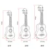 Ukulele de 21 polegadas 23 polegadas 26 polegadas Material Especial Guitarra Pequena de Quatro Cordas Ukulele Colorido Fábrica Atacado