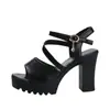 Sandálias Femininas de Verão Salto Grosso Plataforma Grossa Aquática 2020 Novo Estilo Coreano Bico Aberto Salto Alto com Tiras da Moda Sapatos Femininos