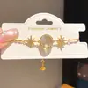 Pulseira Pingente Redondo de Vidro Estrela Explosiva em Zircônia Cúbica Estilo Coreano Nicho Luxo Leve Toque de Alto Padrão Joia de Mão para Mulheres