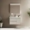 Gabinete de Banheiro de Alumínio Colmeia com Gaveta Dupla e Painel de Porta em Aço Inoxidável, Gabinete Principal com Luz de Sensor, Gabinete com Espelho, Meijia Banheiro L1120