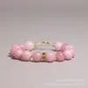 Pulsera Cadena de Cuello con Cierre Colgante Cruz de Ópalo Rosa Europeo y Americano Cadena de Cuello Colgante con Cuentas Transfronteriza Más Vendido Apilado Joyería de Alta Gama para Mujeres