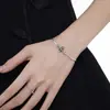 S2123 Estilo Palacio Retro Viejo Plata de Ley S925 Diamante Cruz Pulsera para Mujer Abierta Moderna Pulsera Negra