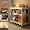 Prateleira Doméstica Porta-Prateleiras Prateleira de Armazenamento Multicamadas Suporte de Chão Eletrodomésticos de Cozinha Armário de Armazenamento para Varanda Exibidor de Supermercado