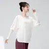 Roupas de Prática de Dança Clássica para Mulheres, Novo Estilo, Tops Soltos com Costelas e Blocos de Cor de Manga Longa, Roupas Casuais Diárias para Dança de Performance Chinesa