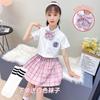 Uniforme infantil JK, novo, genuíno, escola primária, vestido de verão, uniforme escolar de 10 anos, estilo academia, conjunto completo de terno de marinheiro