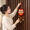 Guochao León Despertando Campana Bolsa de la Suerte Colgante Decoración Colgante de Puerta de Año Nuevo Bordado Afelpado Suministros Festivos Colgante Adorno Colgante Carrillón de Viento Colgante