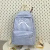 Mochila Xadrez Nova 2026 Grande Capacidade Casual Estilo Coreano Estilo Universitário Bolsa Escolar para Meninas do Ensino Fundamental e Médio