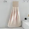 Toalha de Mão para Pendurar com Fita Mágica de Veludo Coral para Banheiro e Cozinha, Toalha de Mão Absorvente e de Secagem Rápida, Personalização Transfronteiriça