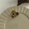 Pinça de Ácido Acético Coreana, Pinça com Estampa de Leopardo Escuro, Pinça Grande Elegante e Simples, Presilha para Cabelo da Nuca, Presilha Tubarão