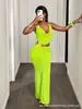 Nuevo mono sexy de color liso con cuello halter que revela el ombligo, estilo europeo y americano para mujer