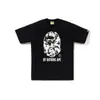 Comercio exterior al por mayor transfronterizo marca de tendencia estilo japonés camuflaje tiburón, cabeza de tigre, hombre-mono bloques de color luminoso manga corta corte holgado camiseta de pareja