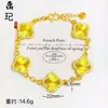Pulsera de calabaza mariposa oro antiguo de alto color láser tienda de oro con joyería flash nicho lujo cuatro hojas